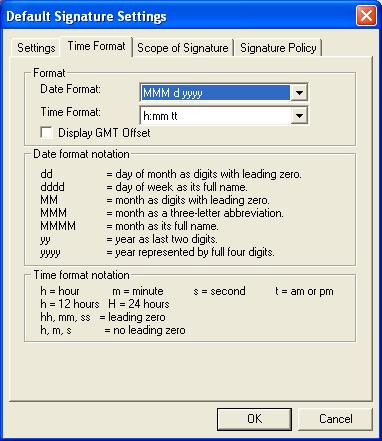 Figure 6: Signature Appearance Display caption (labels) Indicates whether to use captions such as Date, Reason, Signed by, for the fields that will be displayed in the signature field.