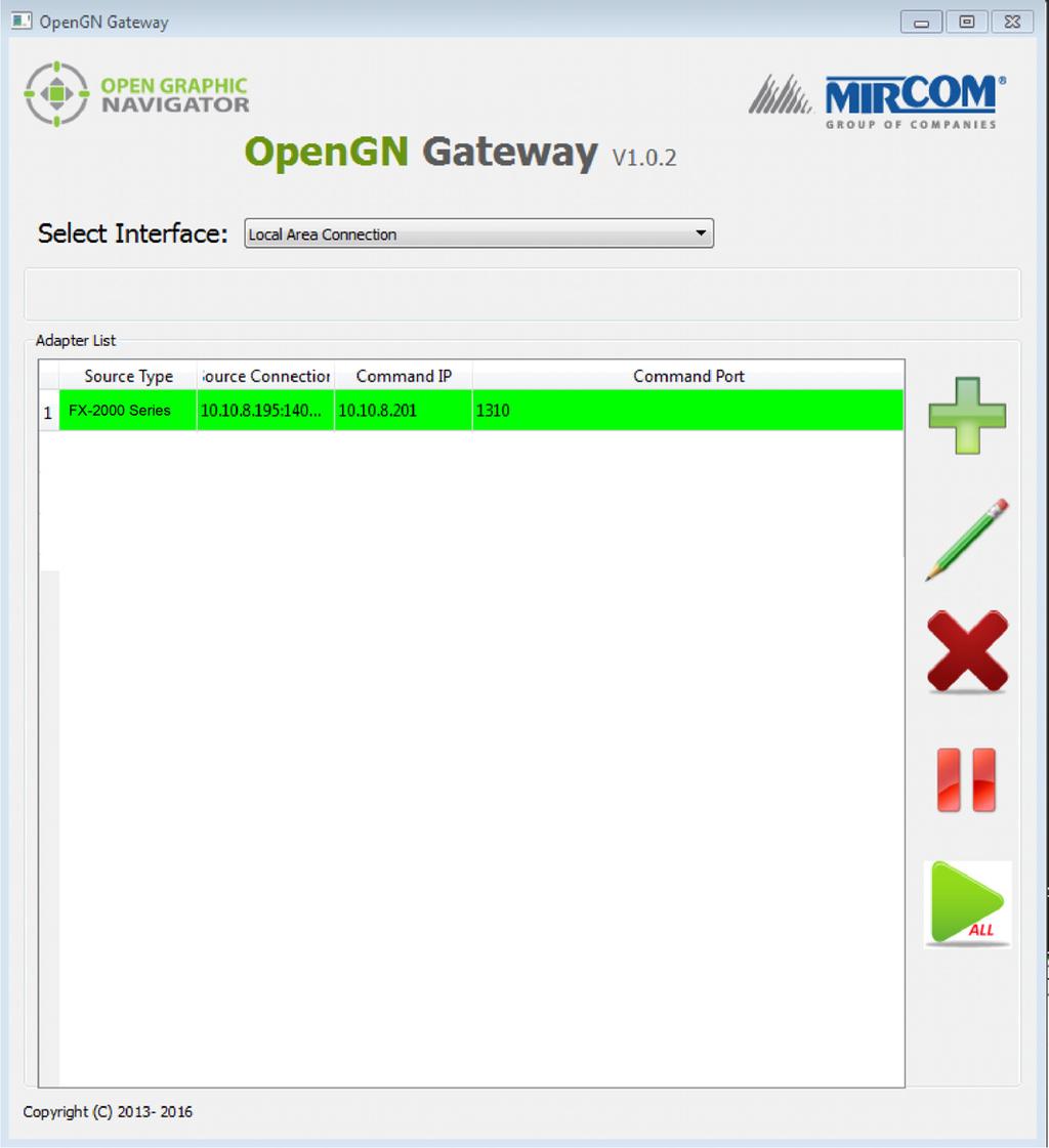 9. Restart the OpenGN Gateway: right-click the Open Graphic Navigator Gateway icon, then select Run as Administrator. 10.