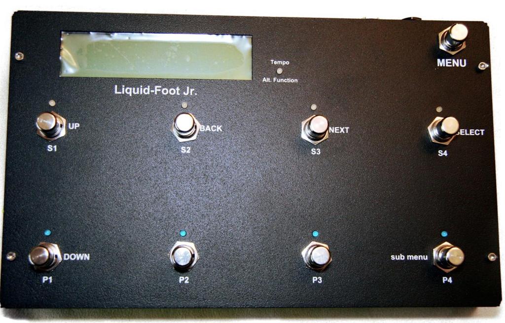 LIQUID-FOOT PRO SERIES MIDI FOOT CONTROLLER 33 8 IA MODE P1-P4 will light to tell you IA Switch S1-S4 is on (GREEN).
