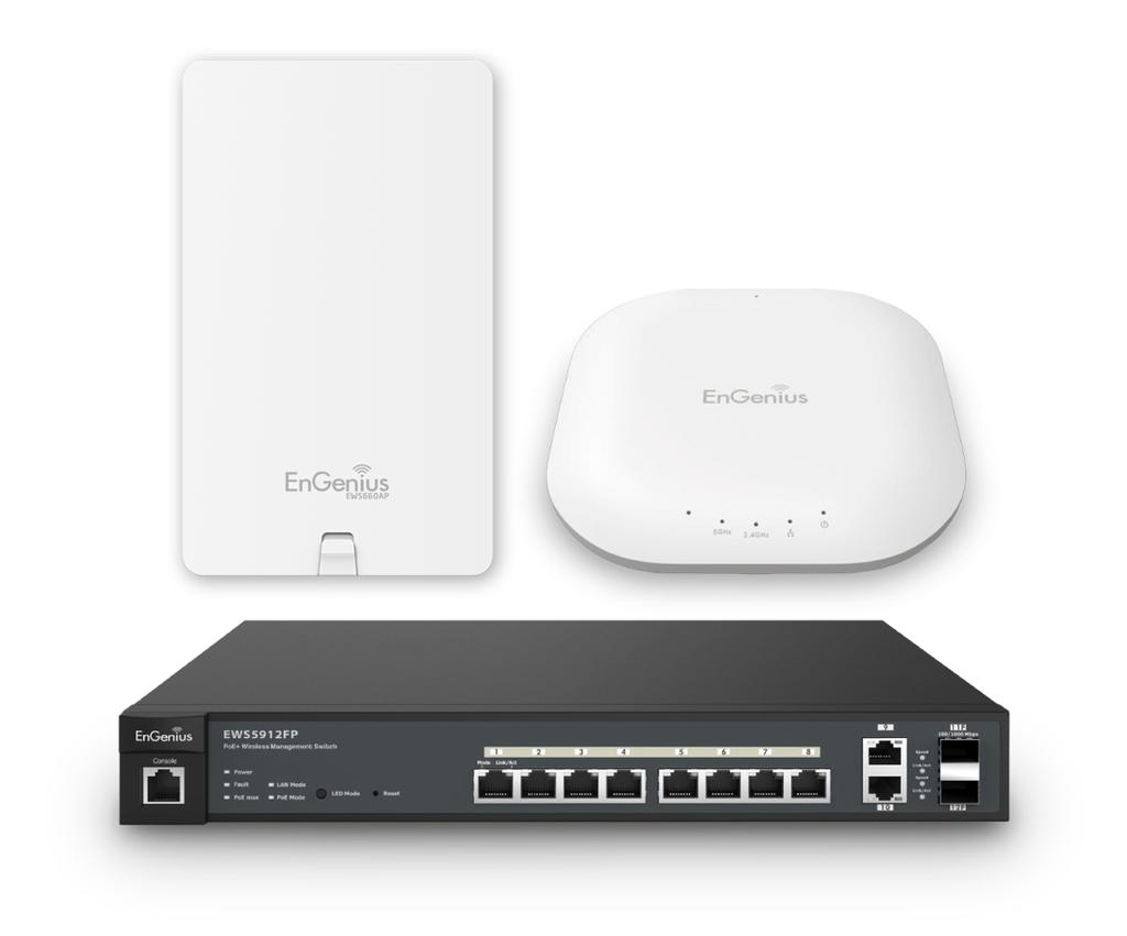 Wireless Management Solution The EnGenius wireless management products can be mixed and matched to create ideal wireless connectivity solutions for hotels, resorts, high schools, universities,