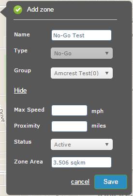 Type: This field allows you to select zone type. Group: This field allows you to select zone group.