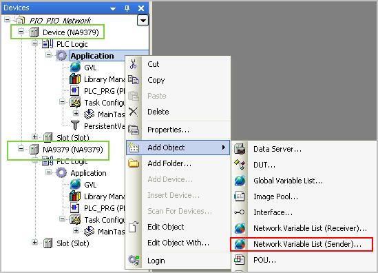 5.5 PIO to PIO Communication between PIO and PIO using Network variable Click Application - Right