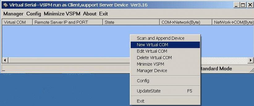 27 Step5. Run VCOMM.exe then click right button select New Virtual COM Step6.