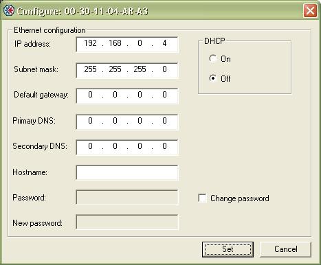Figure 2.7: IPconfig software information editing. Web Browser In case the IP address is known, it is possible to use a web browser to access the data configuration of the Anybus-CC module.