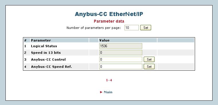 Figure 2.9: Web page with input/output data NOTE!