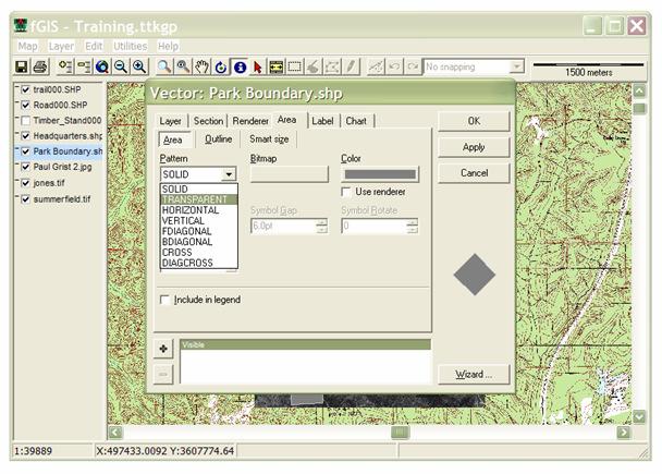 Editing Layer Properties Shapefile layers properties can be edited if you double left click