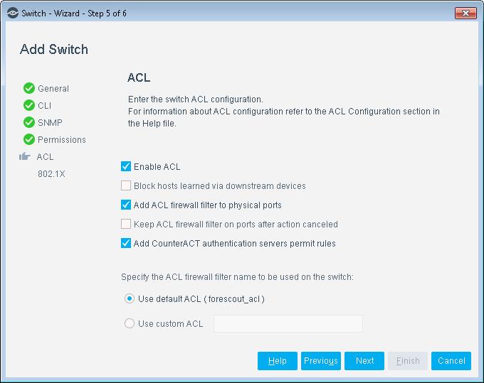 Enable ACL Enable or disable the use of the Endpoint Address ACL (IP address-based ACL or MAC addressed-based ACL) configuration defined on this page.