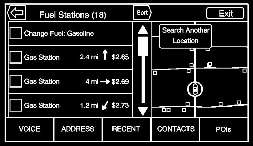 Infotainment System 99 Low Fuel Alert If the vehicle reaches a low fuel level, the system displays an alert about the low fuel condition.