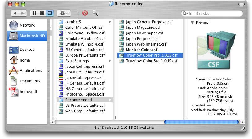 102 Common Presets for Adobe CS2 - CS5 Trueflow DTP Output Guideline The 14th Edition I. Preset color setting 1. Store the two preset color files (Trueflow Color Pro 1.0, Trueflow Color Std 1.