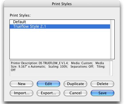 button. 4. The file is loaded and added as a Print Style file.