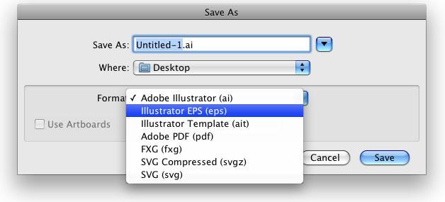 The setting procedure is the same if you use Illustrator CS - CS5. Saving as EPS format 1. Select "File / Save As...". I. Save As dialog box 2.