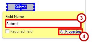 Adding a Submit Form Button 1. In the Form Editing toolbar, click the button icon (See Figure 45). 2.