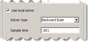Configuring Local Solvers In Simscape Configure per physical network Choose solver and sample time Sample rates can be different Must be integer multiple of global sample time Fixed-step explicit