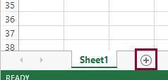 10) Inserting and renaming sheets To add a sheet to your workbook, click the Insert Worksheet button (plus sign) at the bottom left of your workbook, right next to the tabs for your existing sheet