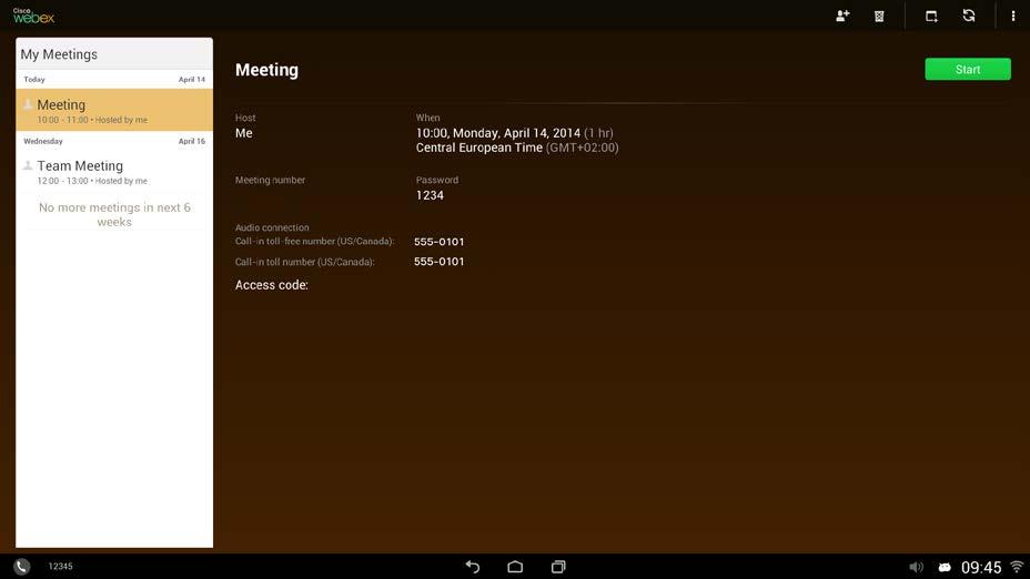 31 WebEx Meetings Start a Scheduled WebEx Meeting Meeting List Basics Cisco WebEx is a standalone application, but also integrates into the Calendar, Phone, Chat, and Contacts applications.