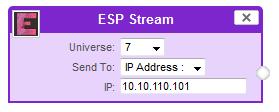 Art-Net Stream: "Send IP address": is the destination address used when the stream is sending data only (Unicast).