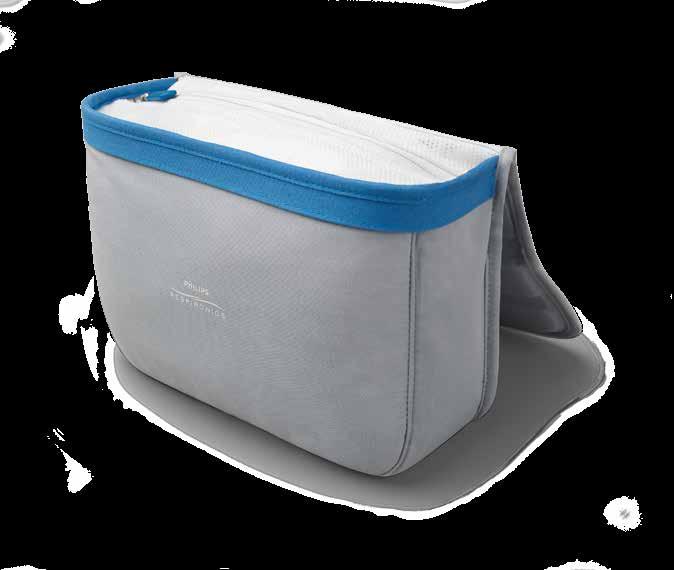 Mask and tubing bedside organizer The bedside organizer gives patients a way to conveniently store their mask and tubing without cluttering a nightstand both at home and