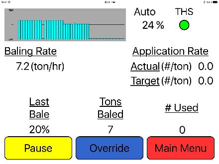 Operation Instructions Automatic mode will allow you to view the moisture information, baling rate and stroke counts.