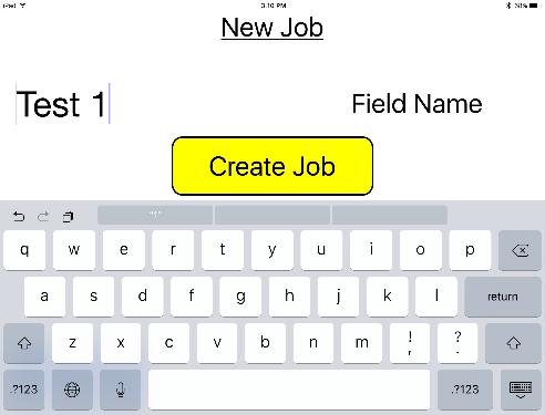 Job Records After pushing the JOB RECORDS key in the Main Menu screen, the following screen will appear: 1 2 3 1. Select the New Job tab when creating a new job record. 2. Type in the desired field name and press Create Job 3.