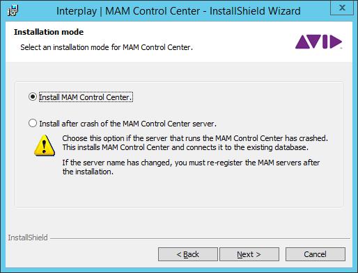 Installing MAM Control Center 3. Click Next. The license dialog opens. 4. Select the language of the AVID SOFTWARE LICENCE AGREEMENT, and read it. 5.