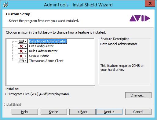 Installing Clients 6. Enable the administration tools you want to install. (Option) Click Change to select a destination folder for the installation.
