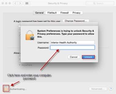 IH Anywhere for Apple OSX (MAC) Installation Disable Apple Security If the Security & Privacy section is locked (padlock in the bottom left),