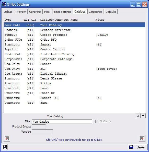 From the main menu of e-quantum, go to Qnet > Q-Net Maintenance > Internet Configuration. Enable catalogs in this system setting.