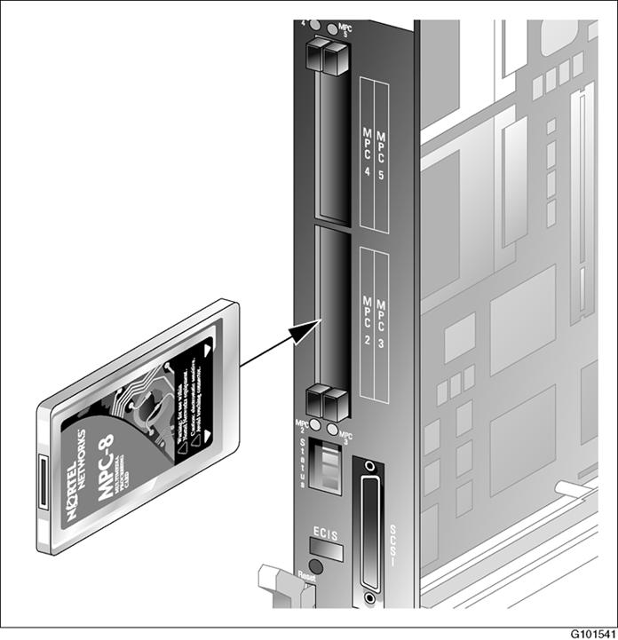 Installing the MPCs 103 3 Insert the card into the slot, and gently push it until it is firmly in place and the ejector button pops back out Note: Populate MPC slots in numerical