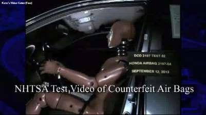 Transportation Department Warns Against Counterfeit Air Bags October 10, 2012, NHTSA estimates it affects 0.1% of US Fleet, availability of such replacement systems traces back to 2003 (!