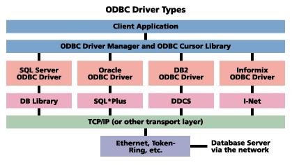 Database Access via ODBC It shows a client-side type of middleware Open Database Connectivity (ODBC) A standard programming language middleware API for accessing database management