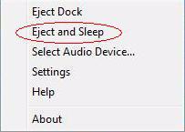 Disconnecting the dynadock Eject Dock and Sleep When the dynadock is connected to your computer, the TOSHIBA dynadock Utility can remove all devices and let the system sleep instantly with one-click.