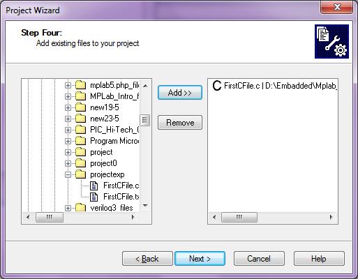 Browse to the directory where you saved your C file Give your project a name Save Next If you navigated