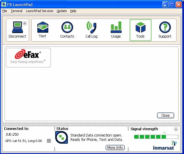 Software tools are provided with LaunchPad to help you maximise your use of the FleetBroadband service.