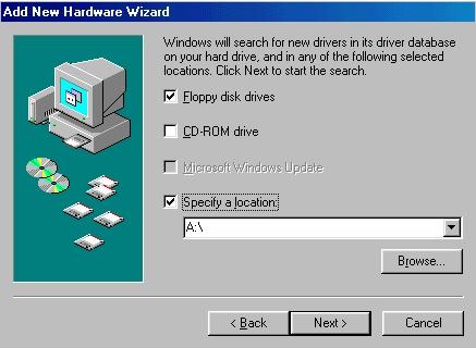 Step 5: Windows 98 will ask you to indicate the best driver.