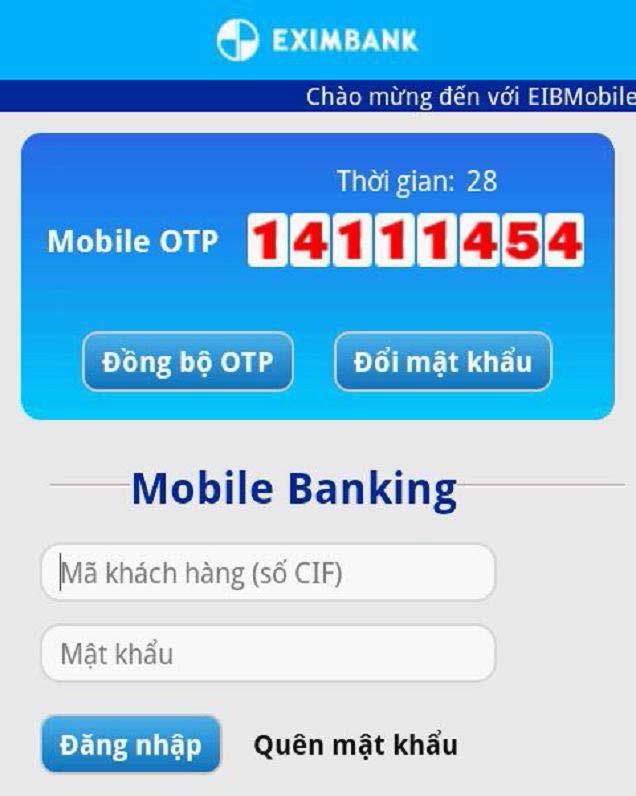 click Login to finish the transaction MOBILE OTP AUTHENTICATION Step 1: Choose Mobile OTP