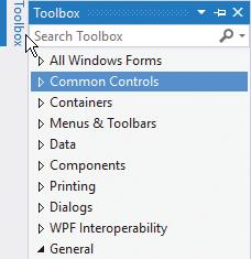 16 Getting started The Toolbox will automatically hide when you click on another part of the IDE, but it can be fixed in place so it will never hide, using the pin button on the Toolbox bar.