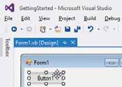 18 Getting started Switch easily between the Code Editor and Form Designer (or Start Page) by clicking on the appropriate window tab.