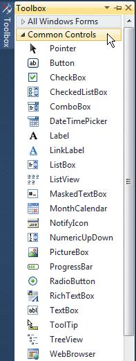 Adding a visual control The Toolbox in the Visual Basic IDE contains a wide range of visual controls which are the building blocks of your applications.