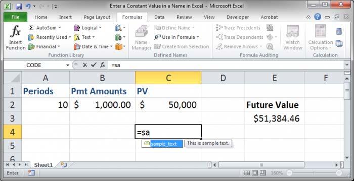 Notice in the FV function the first argument is interest_rate which is what we named the interest rate when we created that Defined Name.