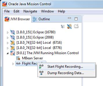 Find a JVM to record from in the JVM