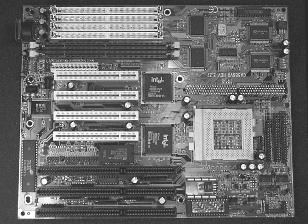 The Motherboard 1. RAM sockets 2. Power connectors 3. Cache 4. CPU socket 5. Floppy & hard drives 6. External connectors for I/O devices 7.