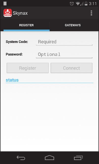 5 Tap Register. 6 Type a System Code and, if necessary type a Password. For help, see About System Codes for Windows Mobile on page 60. 7 Tap Register.