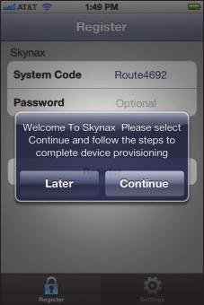 Install the SkynaxCA Certificate When the System Administrator accepts the registration request, Skynax Manager sends a welcome message to the mobile device.