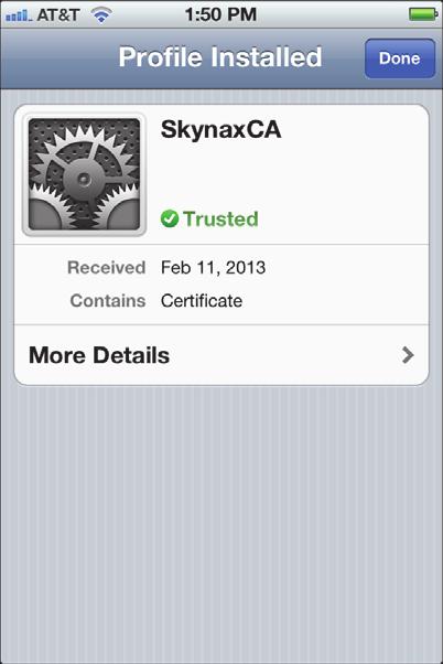 Skynax Server and not a Certificate Authority. 3 Tap Install.