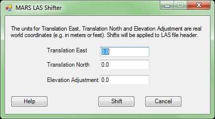 'Ctrl' key on the keyboard to select several files in random order. The selected files will all have the same shifts applied to them as specified by the user in the 'MARS LAS Shifter' interface.