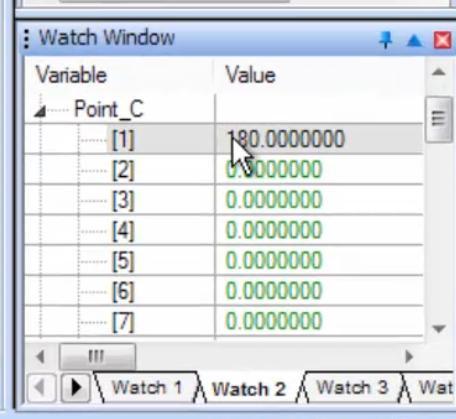 Verification Add to watch window Point_A, B, C GantryXY Gantry.Machine.