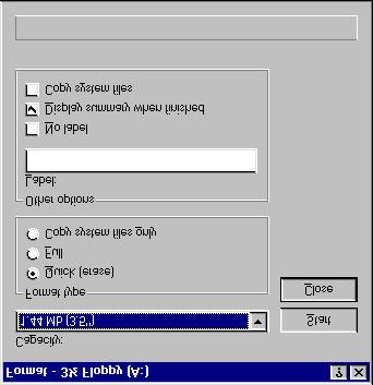 Click Format on the pop-up menu and select Quick (erase) in the Format dialog box that appears next. Note that Windows cannot format a disk if it is write-protected.