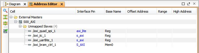Step 6: Using the Address Editor Step 6: Using the Address Editor For various memory mapped master and slave interfaces, IP integrator follows the industry standard IP-XACT data format for capturing
