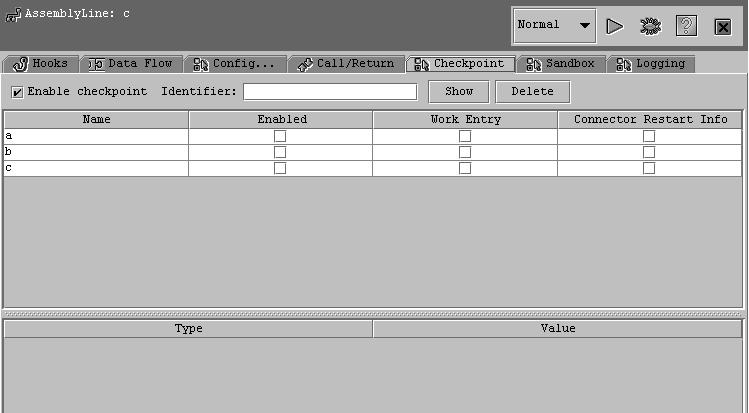 This tab has the following parameters: Enable Checkpoint The master switch for the whole AssemblyLine.