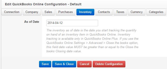 Purchases The Purchases tab stores AP related options for transactions transferred into QuickBooks Online.